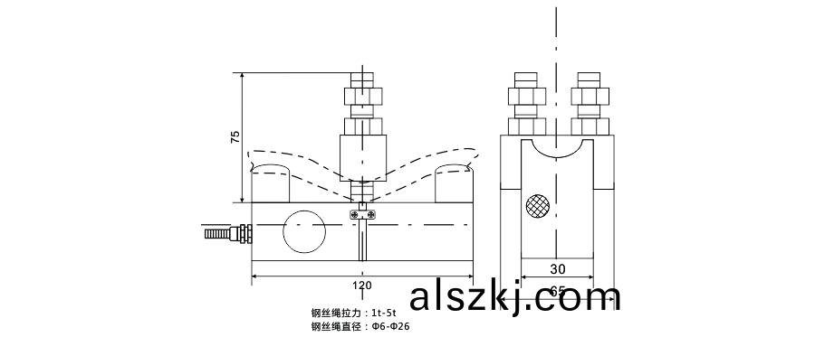 BCQ黑色旁壓式傳感器尺寸圖